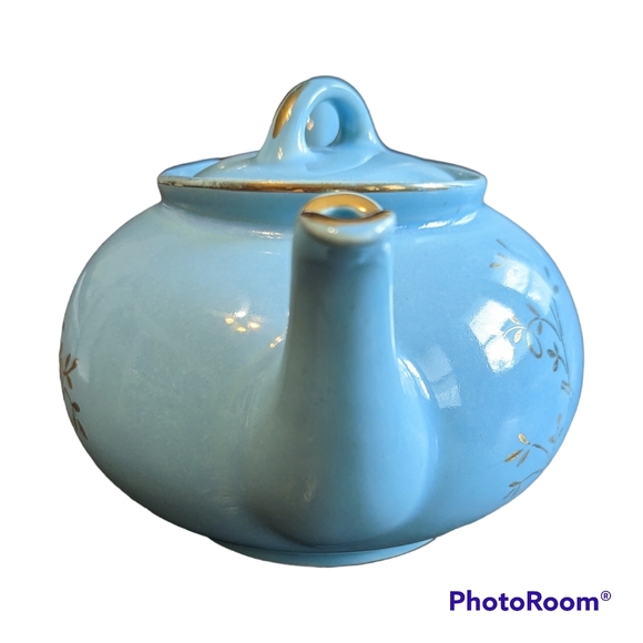 🎶🎶VTG 40's Porcelain Blue W Gold Floral Design "Tea For 2" Musical Teapot🎶🎶 - Picture 4 of 12